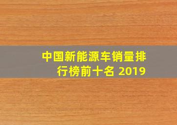 中国新能源车销量排行榜前十名 2019